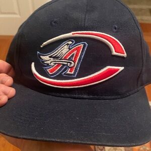 Navy Blue Baseball Cap with Red and White Logo